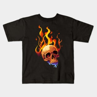 Fire skull Kids T-Shirt